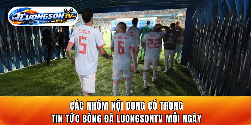 Các nhóm nội dung có trong tin tức bóng đá LuongsonTV mỗi ngày